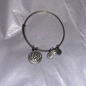 Alex and Ani MOM Charm Bracelet Bangle Silver Finish Adjustable